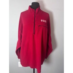 Indiana IU Hoosiers Fleece Pullover Men's XL Red  Logo Quarter Zip